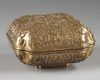 A Chinese gilt bronze square box and cover