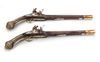 A PAIR OF OTTOMAN SILVER-MOUNTED ORIENTAL FLINTLOCK PISTOLS, CIRCA 1820 - 1830