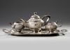 AN INDIAN SILVER PLATED TEA SET, CIRCA 1900