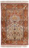 AN ISTANBUL SILK RUG WITH TOPKAPI DESIGN, TURKEY, CIRCA 1940