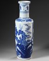 A Chinese blue and white  rouleau vase