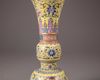 A  yellow-ground porcelain GU vase