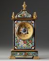A FRENCH ORMOLU AND CHAMPLEVÉ ENAMEL MANTEL CLOCK, 19TH CENTURY