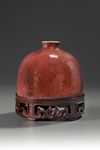 A Chinese peach bloom-glazed beehive water pot