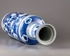A blue and white rouleau vase
