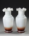 A PAIR OF FRENCH OPALINE VASES, 19TH CENTURY