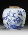 A CHINESE BLUE AND WHITH ( THREE FRIENDS OF WINTER) JAR, 18TH CENTURY