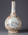 A Chinese imitation-marble en grisaille-decorated bottle vase