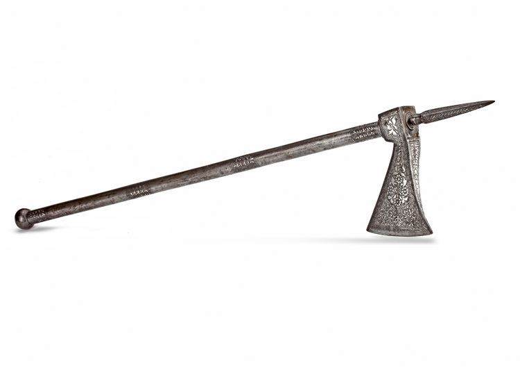 AN INDIAN HORSEMAN'S AXE (TABARZIN), 19TH CENTURY