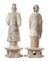 A PAIR OF CHINESE TERRACOTTA ATTENDANTS, MING DYNASTY (1368-1644)