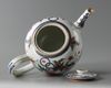 A Chinese famille rose 'pseudo-tobacco leaf' teapot