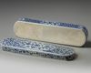 A CHINESE BLUE AND WHITE PEN BOX AND COVER FOR THE ISLAMIC MARKET, XUANDE MARK