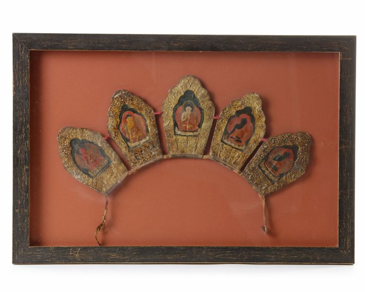 A MONGOLIAN FIVE DHYANI BUDDHA CROWN, 19TH CENTURY