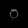 AN ANTIQUE RING WITH A ROMAN AMETHYST INTAGLIO, 1ST CENTURY AD, 18TH CENTURY RING
