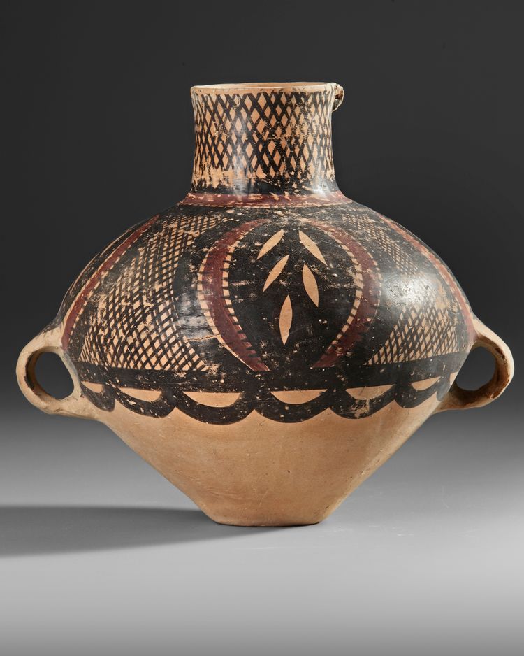 A CHINESE PAINTED POTTERY JAR, NEOLITHIC PERIOD, BANSHAN CULTURE, GANSU PROVINCE, 3RD MILLENNIUM BC OR LATER
