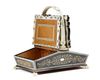 AN INDIAN WOODEN WITH IVORY INLAID BASKET BOX, SOUTH INDIA, CIRCA 1900