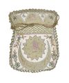 AN ANTIQUE OTTOMAN MONEY BAG (KESE) WITH GOLD AND SILVER EMBROIDERY