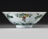 A CHINESE FAMILLE VERTE 'CRANE AND PEACH' BOWL