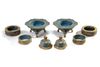 A pair of Chinese cloisonne enamel 'scrolling lotus' tripod censers and covers