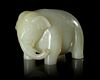 A GREYISH-WHITE JADE ELEPHANT, CHINA, HAN DYNASTY (206 BC-220 AD)
