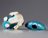 TWO CHINESE ROBIN'S EGG-GLAZED WATER DROPPERS, 19TH-20TH CENTURY