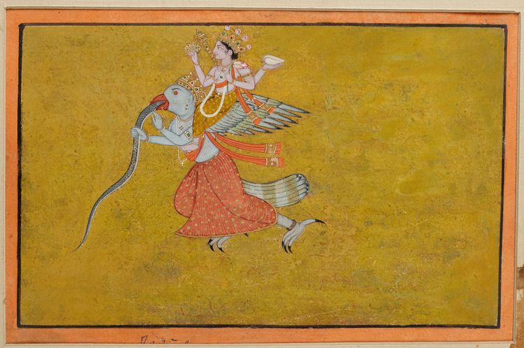 VISHNU RIDING ON GARUDA, KANGRA SCHOOL, LATE 18TH CENTURY