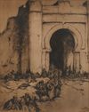 ISIDORE VAN MENS (1890-1985), RABAT, MAROCCO, ETCHING