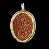 A ROMAN GNOSTIC INTAGLIO SET IN A GOLD MOUNT, 2ND/3RD CENTURY AD