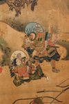 A MID SIZE JAPANESE SCREEN DEPICTING A SAMURAI BATTLE, EDO PERIOD, 18TH CENTURY
