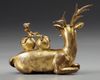 A CHINESE BRONZE DEER, 19TH CENTURY