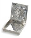 A PERSIAN SILVER SQUARE BOX, 19TH CENTURY