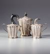 A PERSIAN SILVER TEA SET, 19TH CENTURY