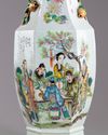 A Chinese hexagonal famille rose vase