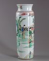 A Chinese  famille verte sleeve vase
