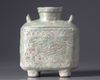 A GREEN-GLAZED POTTERY FLASK, LATE WESTERN HAN DYNASTY (1ST CENTURY BC - 8 AD)
