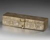 A FINE AND LARGE PERSIAN SILVER-INLAID BRASS PEN-CASE, KHURASAN STYLE, 2OTH CENTURY