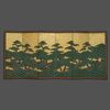 A TALL JAPANESE  SIX-PANEL BYÔBU WITH PINE TREE FOREST, FIRST HALF 19TH CENTURY