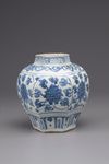 A blue and white vase