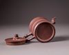 A Chinese yixing bamboo-form teapot and cover