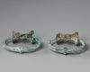TWO GREEK BRONZE SITULA HANDLES, HELLENISTIC, 3RD-4TH CENTURY BC