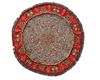 A RESHT EMBROIDERY CIRCULAR TABLE COVER, PERSIA, 19TH CENTURY