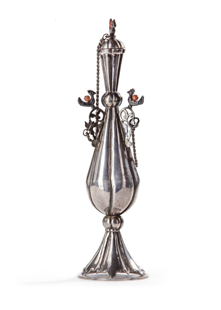 A SILVER KOHL FLASK, TUNISIA, 19TH CENTURY