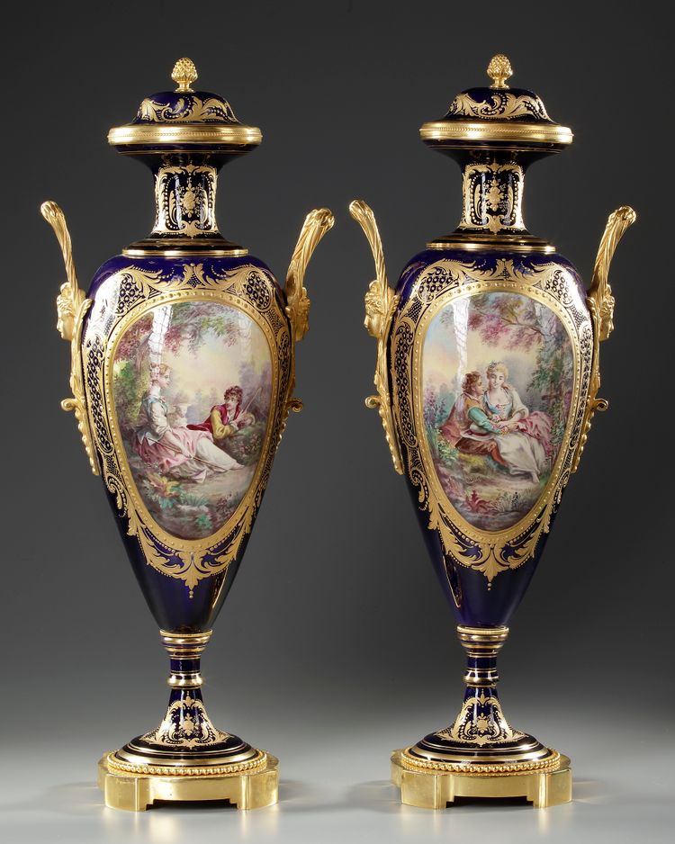 A PAIR OF SEVRES VASES, FRANCE, LATE 19TH CENTURY