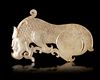 A YELLOW JADE TIGER PLAQUE, CHINA, ZHOU - EARLY HAN PERIOD (1046-150 BC)