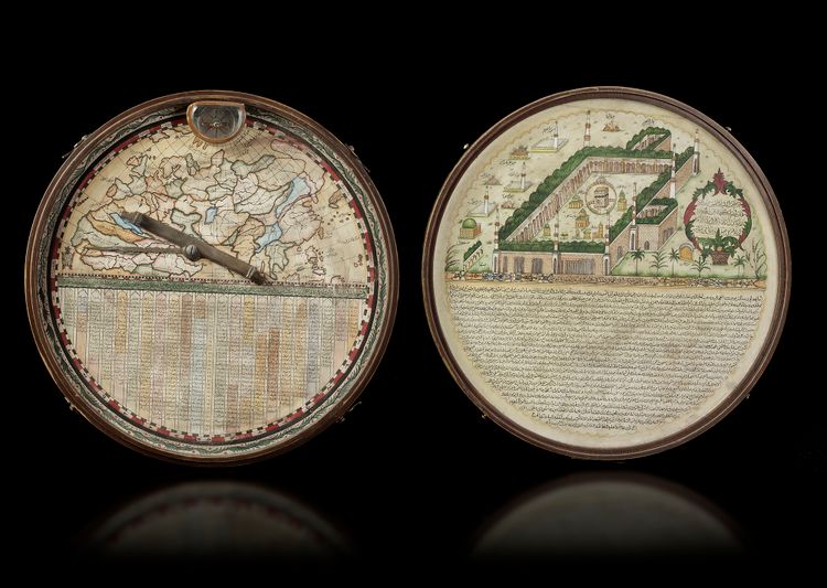 AN OTTOMAN QIBLA INDICATOR IN THE STYLE OF BARUN AL-MUKHTARI, 20TH CENTURY