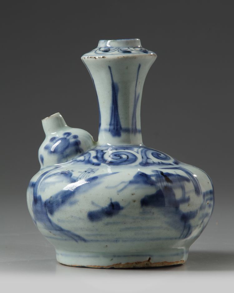A Chinese blue and white 'scholar' kendi