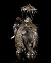 TWO EBONY WOODEN CARVED ELEPHANTS, 20TH CENTURY