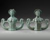 A PAIR OF ROMAN BRONZE CHARIOT FITTINGS, CIRCA 1ST- 2ND CENTURY A.D.