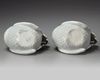 A PAIR OF JAPANESE HIRADO WHITE-GLAZED COCKERELS, MEIJI PERIOD (1868-1912)