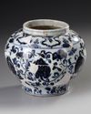 A CHINESE BLUE AND WHITE JAR, MING DYNASTY OR LATER